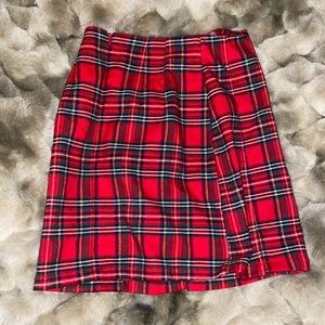 brandy melville red plaid cara skirt